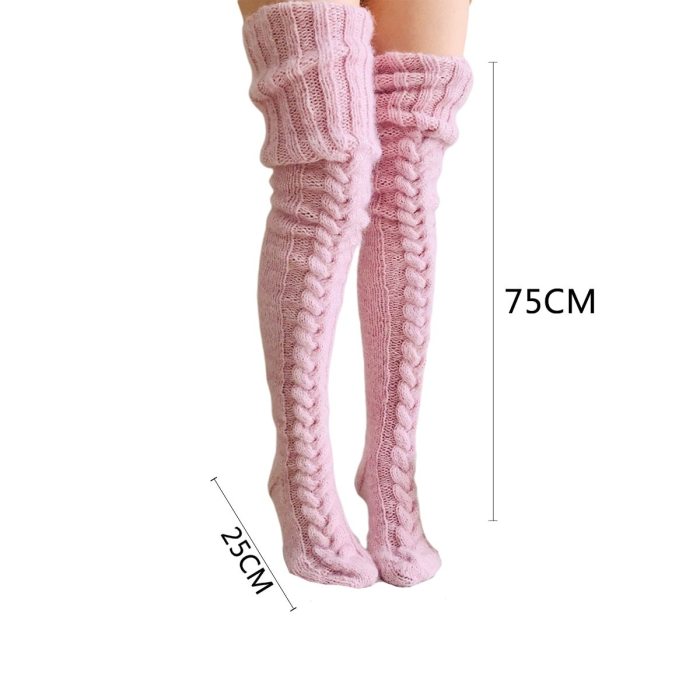 New Fashion Knee Socks Women Winter Sexy Knitted Long Socks Women Long Stockings