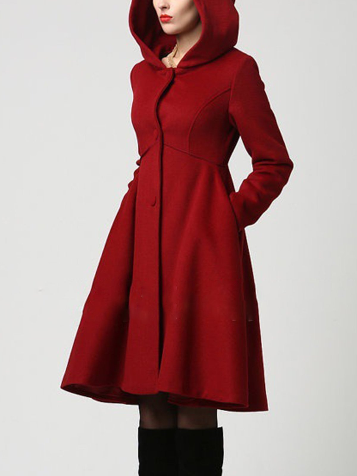 hooded skirt coat