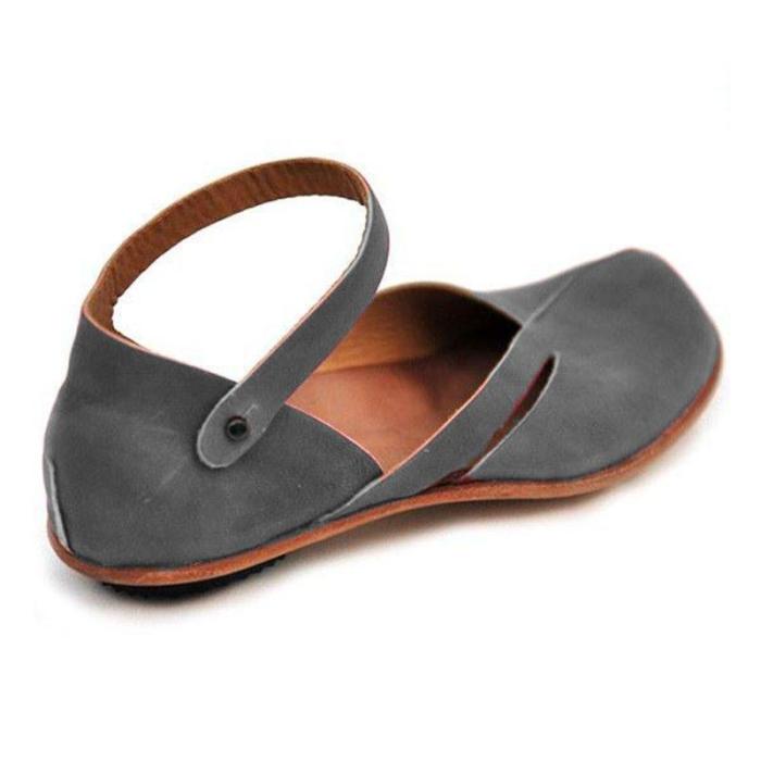 Leather Daily Flat Heel Sandals