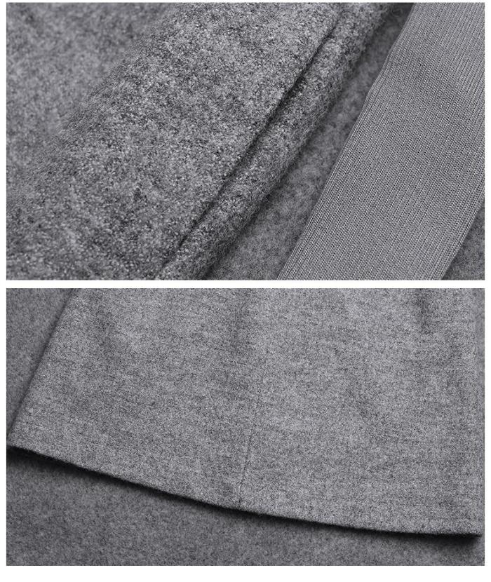 Plus Size Casual Woolen Knit Long Sleeve Turtleneck Elegant A-line Dress