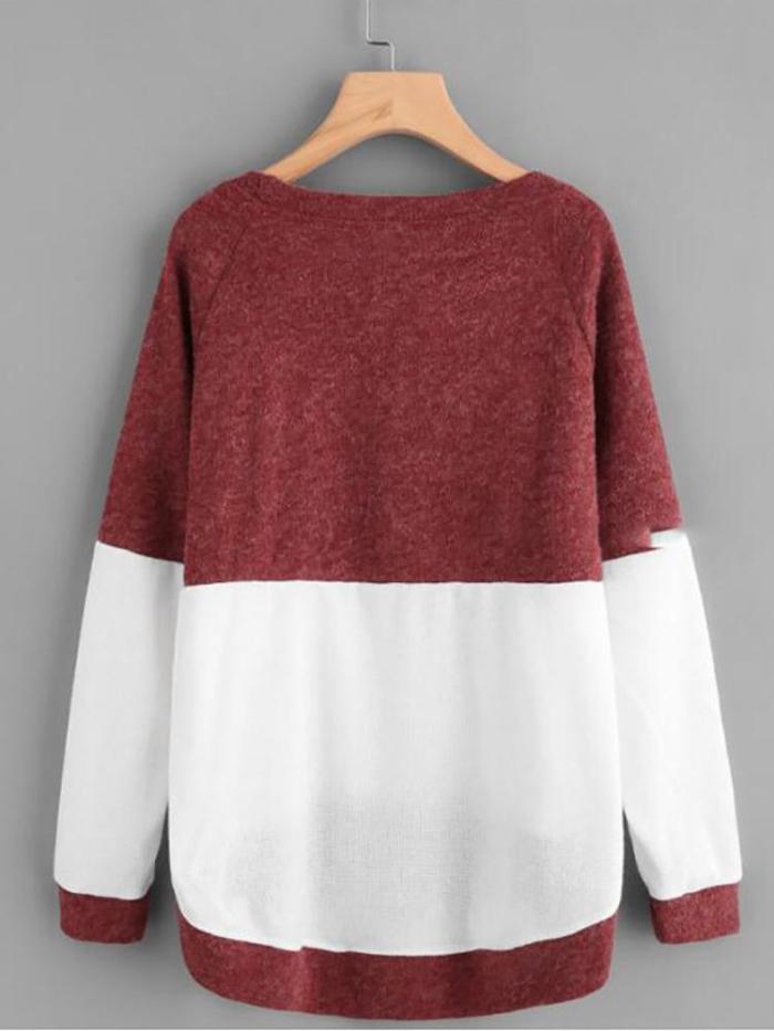 Cony Hair Wool Blend Pockets Round Neck Long Sleeve Sweaters