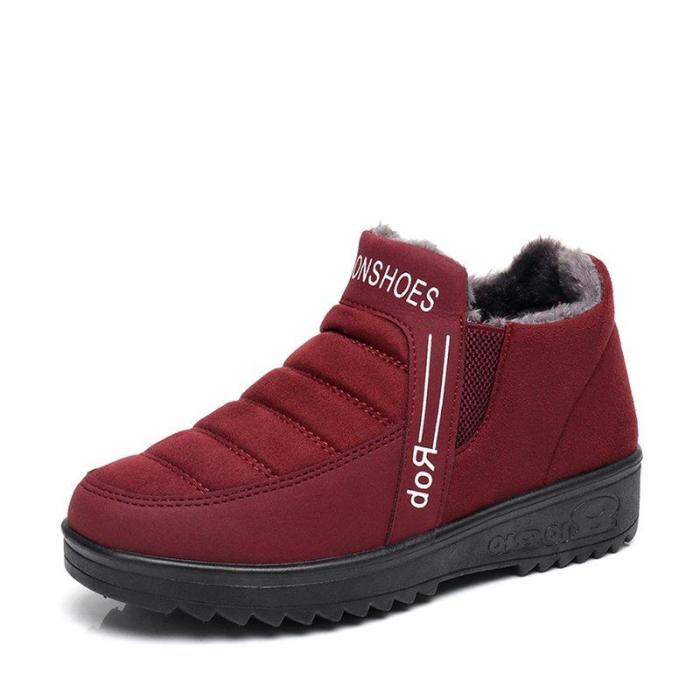 Fleece-lined Gore Snow Boots Women Slip-On Ankle Shoes
