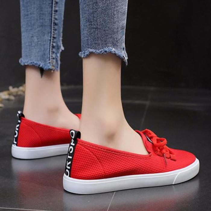 Women Fabric Sneakers Casual Comfort Lace Up Shoes