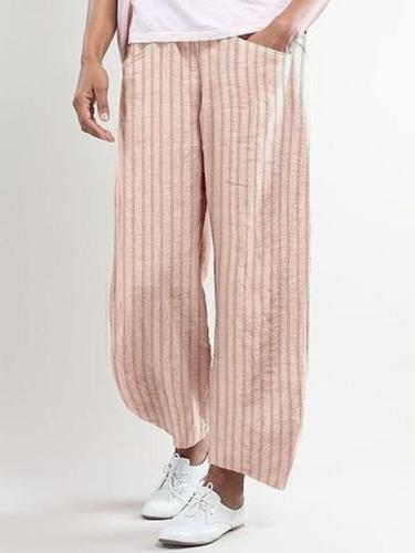 Stripes-Printed Casual Pants