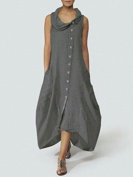 Women Linen Maxi Dresses Plus Size