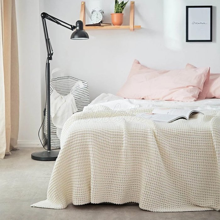 Solid Wool Knit Blankets