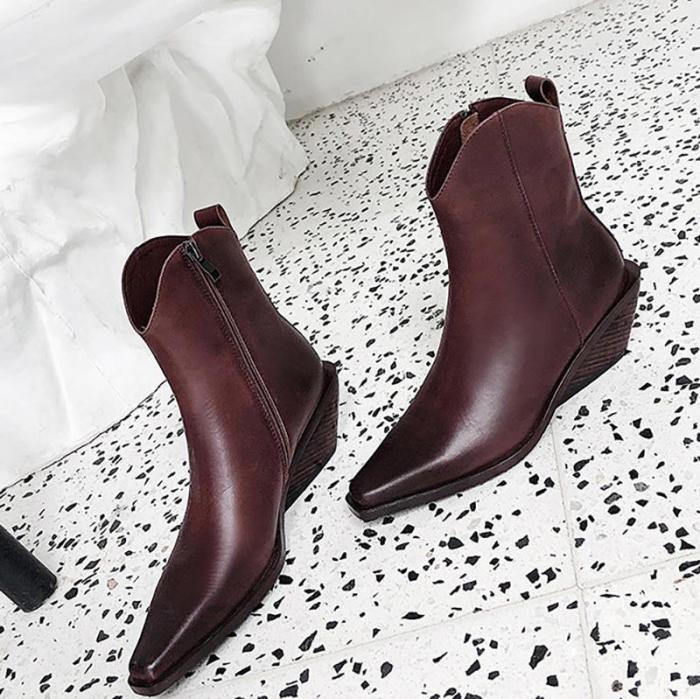 Cowhide Leather Date Boots