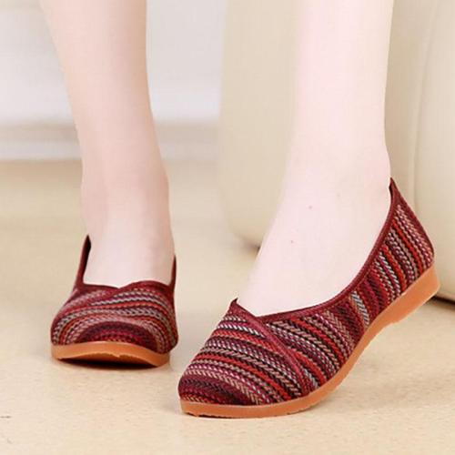 Women Canvas Flats Casual Comfort Slip On Shoes