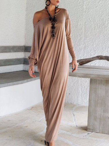 Batwing One Shoulder Casual Dress