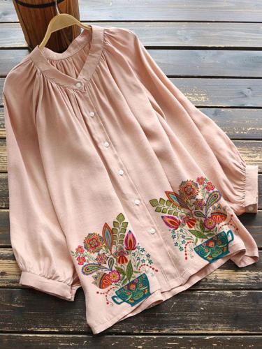 Pink Pastoral Floral Shirts & Tops