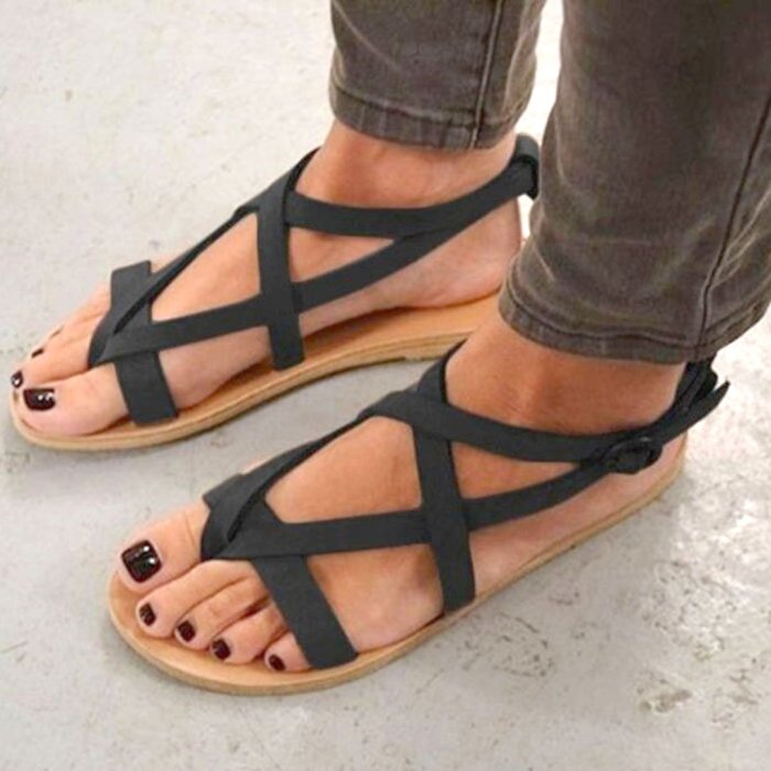 Plus Size Flip-flops Buckle Flocking Sandals