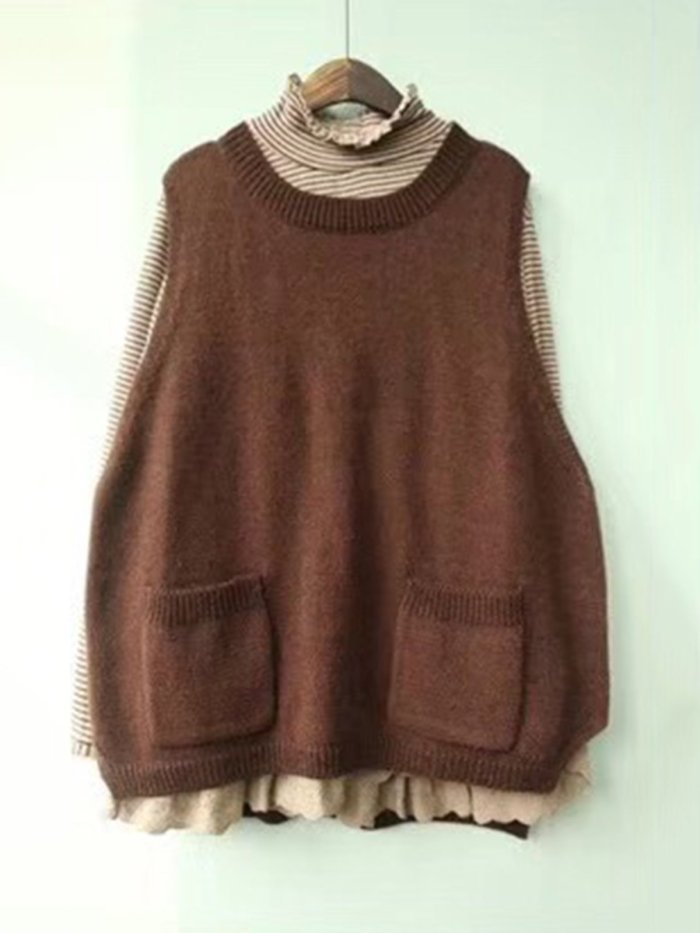 Coffee Casual Buttoned Tanks & Cami