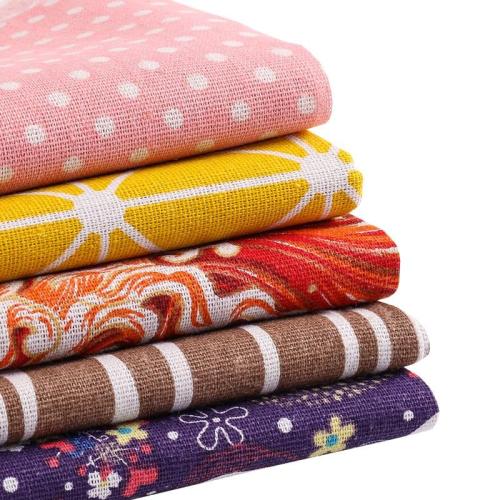 5 pieces/pack Random color linen cotton fabric sewing material patchwork fabric
