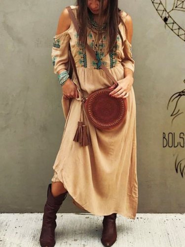 Bohemian cotton casual loose dress