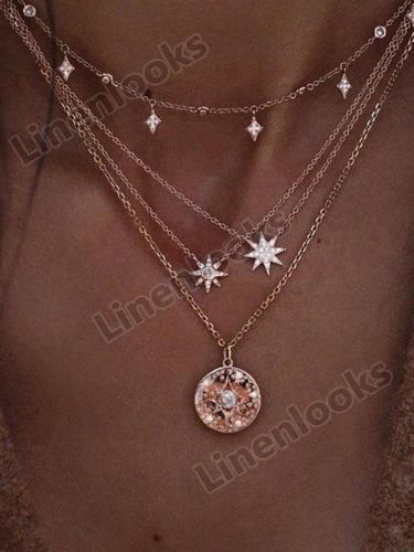 New Style Women Fashion Moon Star Pendant Necklace Elegant Jewelry Accessories Choker
