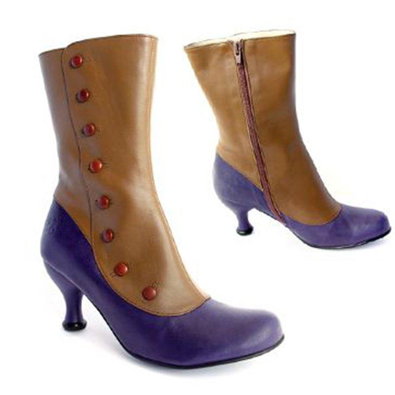 US$ 48.31 - Women's Vintage Leather Platform High Heels Punk Boots ...