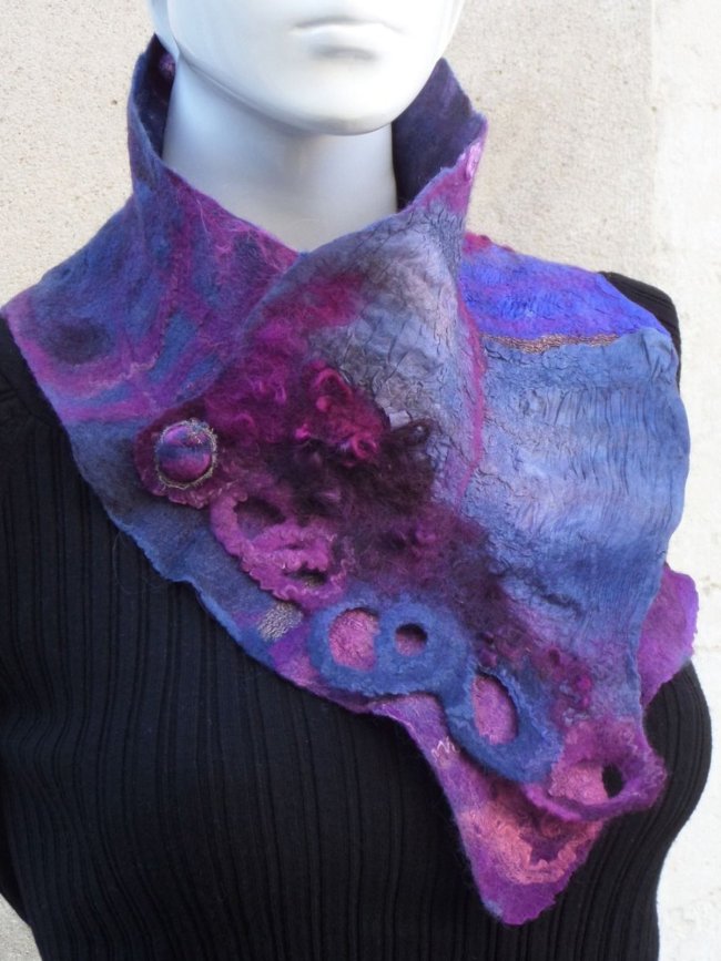 Purple Vintage Ombre/tie-Dye Scarves & Shawls