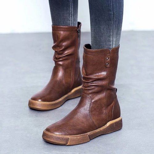 Women's Boots Round Toe Black Casual Boots