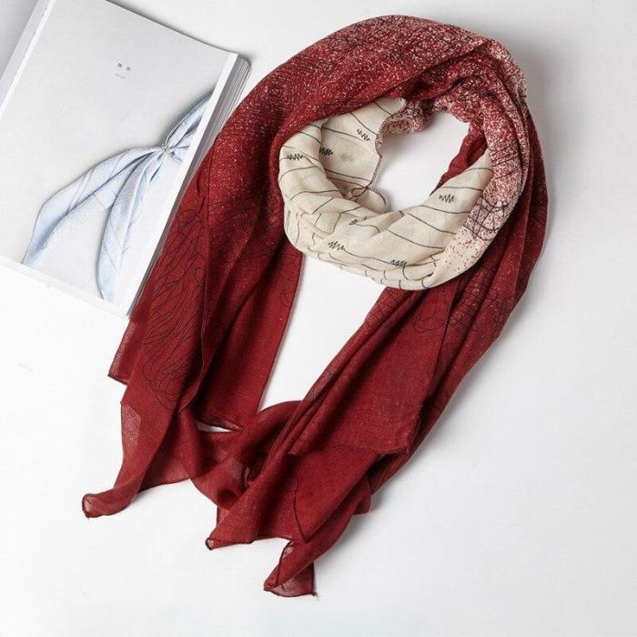 Autumn New Female Patchwork Cotton Linen Scarf Women Warm Tippet Casual Soft Lady Long Shawl