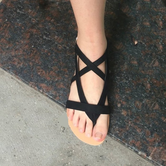 Plus Size Flip-flops Buckle Flocking Sandals
