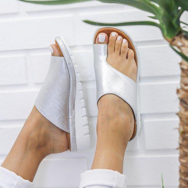 Women Casual Sliver Sandals Comfy Low Heel Open Toe Platform Shoes