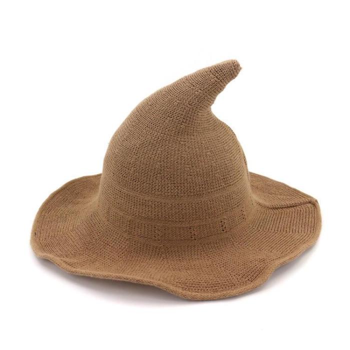Cotton Knitted Wizard Hat Bowler Foldable Fisherman Hat