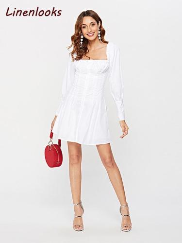 Sexy Off Shoulder White Tunic Long Sleeve Shirt Party Dress