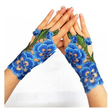 Embroidery gloves Chinese ethnic glove Flower gloves Women