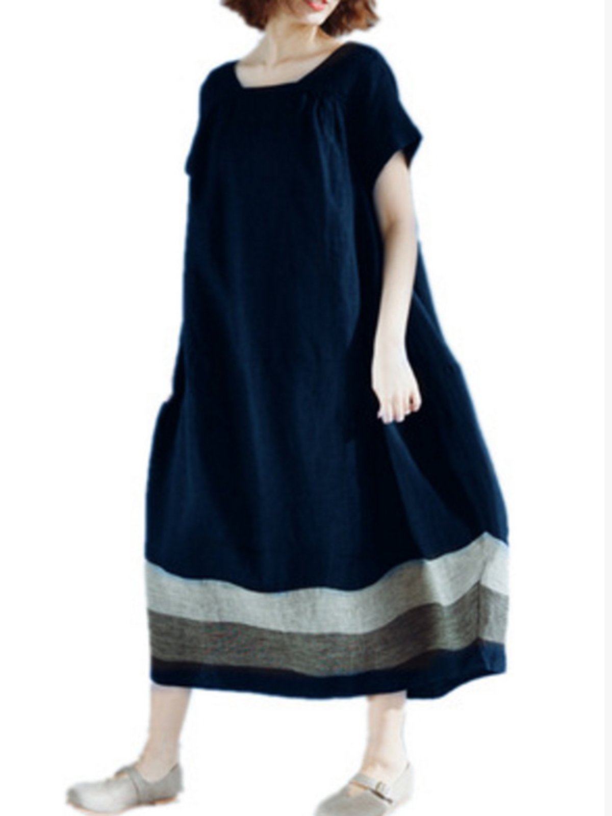 plus size linen shift dress
