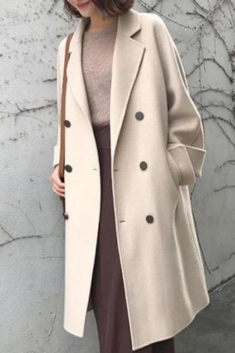 New Mid-Length Double-Sided Cashmere Woolen Coat