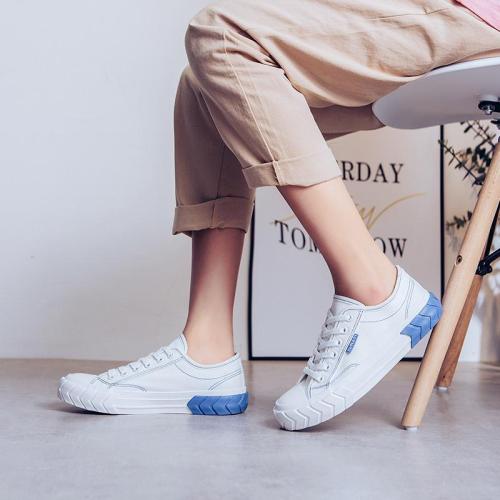 Women's Fashion Simple Color Matching Canvas Round Toe Sneakers