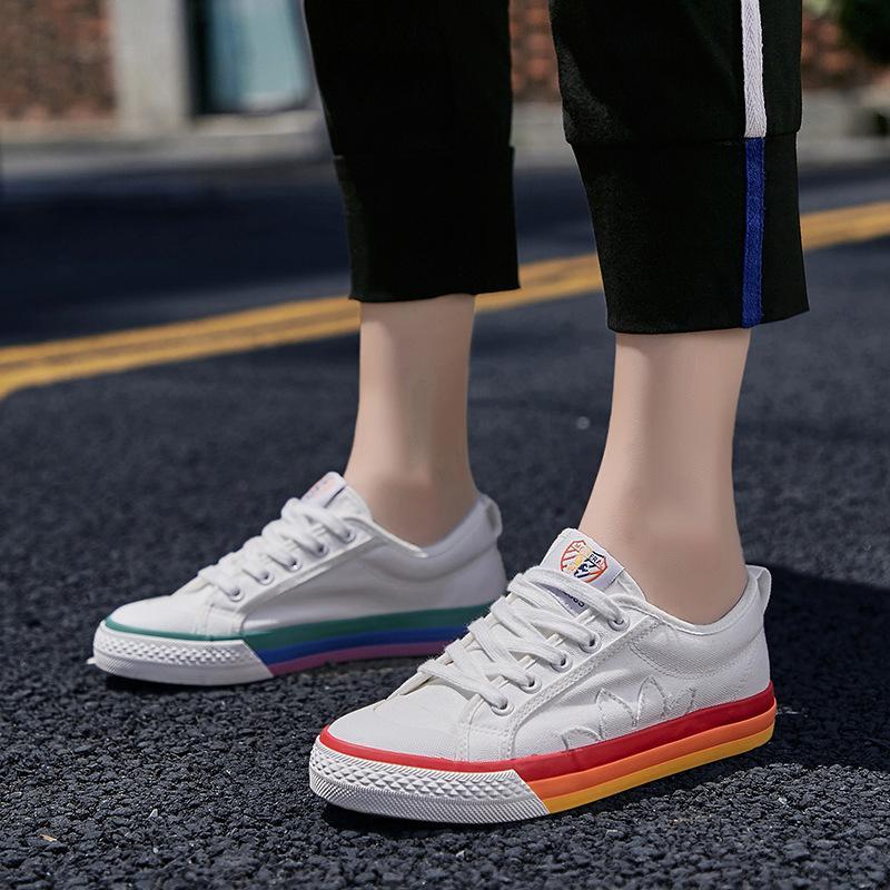 fashion casual korean style mixed color canvas shoes sneakers