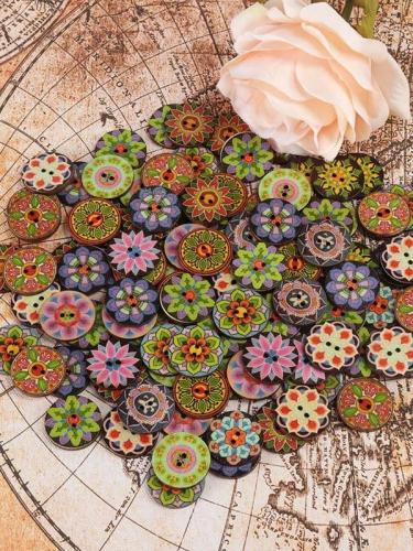 Multi-Color Printed Round Buttons