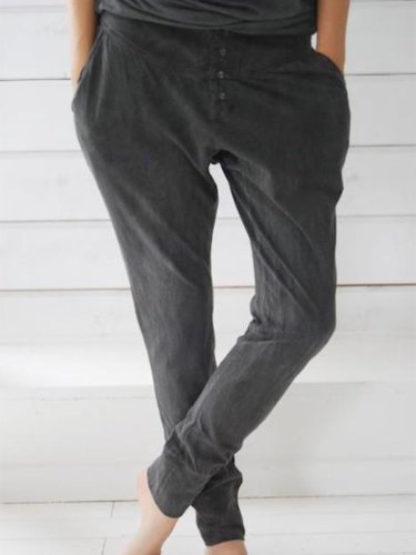 Solid Casual Pants