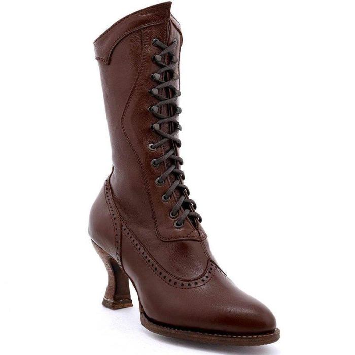 Brown Low Heel Ruched All Season Boots