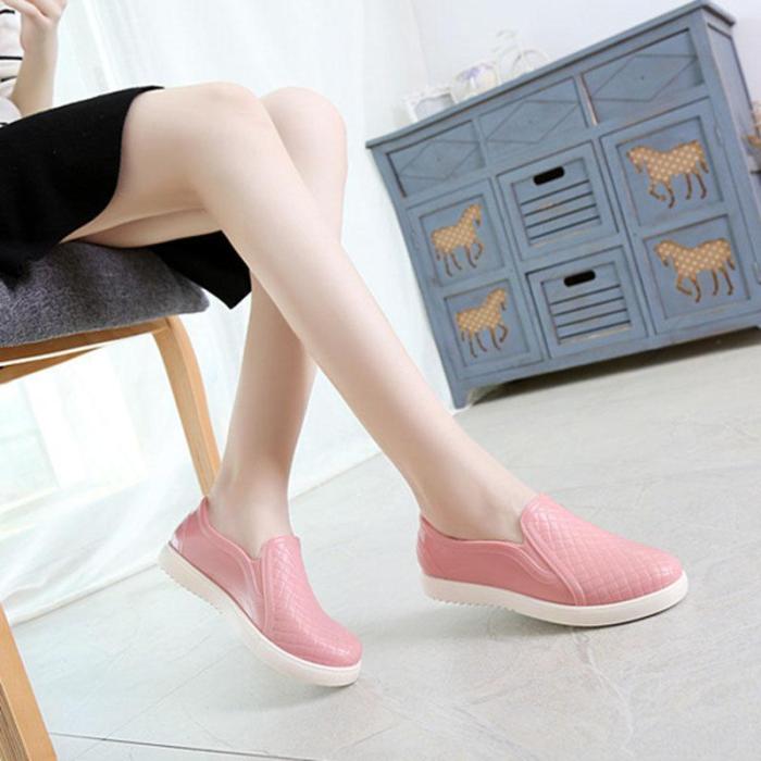 Comfy PVC Rain Shoes Slip-On Loafers
