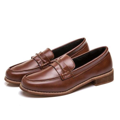 Women Classic Low Heel Casual Leather Loafers