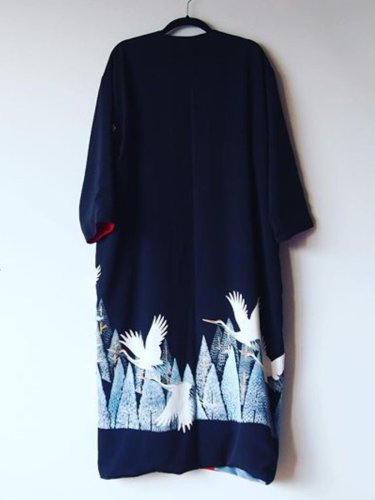 Plus Size Vintage Long Sleeve Printed Outerwear
