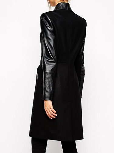 Black Elegant Paneled Quilted Coat