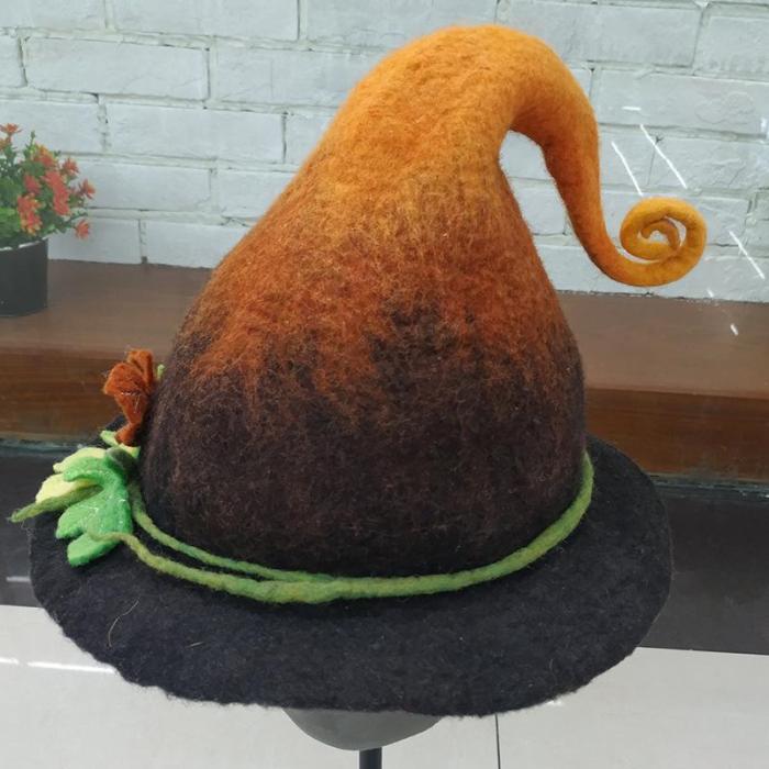 Handmade Wool Felt Hat Adult Child Wizard Magic Elf Hat