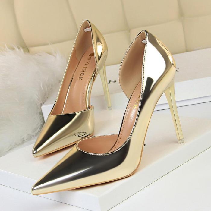 Women Pumps Fashion Patent Leather Classic Pumps Sexy High Heels Wedding Shoes