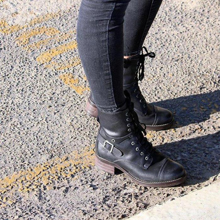 Women Comfortable Outdoor Boots Casual Zipper Boots