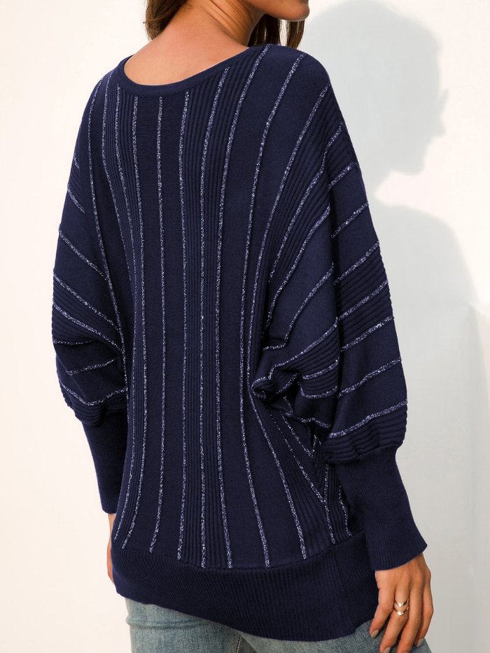 Long Sleeve Casual Stripes Sweaters