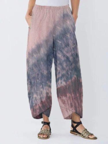 Dyed Printed Casual Pants
