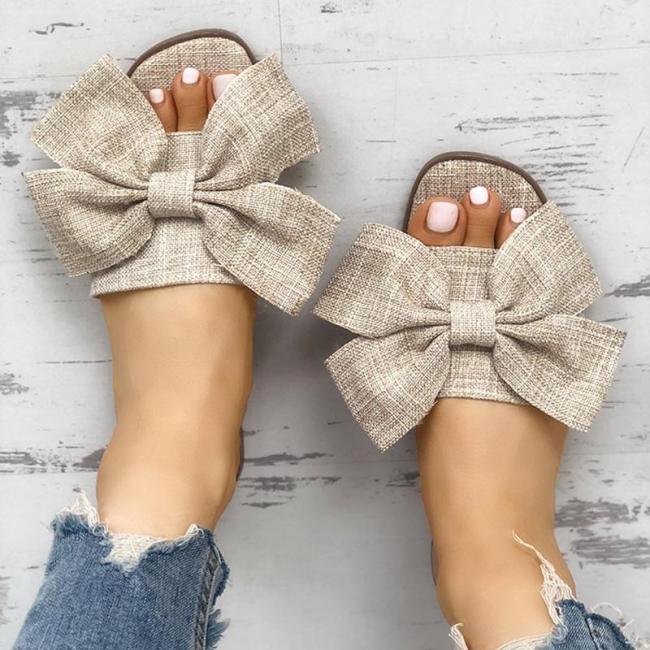 Women Canvas Slippers Casual Bowknot Espadrille Shoes