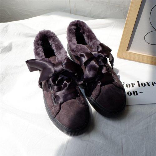 Deep Brown Platform Lace-up Spring/Fall Canvas Daily Boots