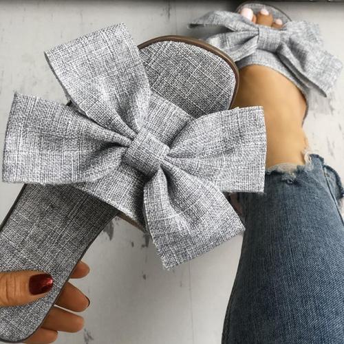 Women Canvas Slippers Casual Bowknot Espadrille Shoes