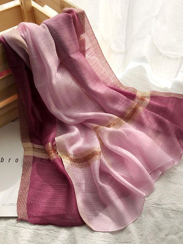 Silk Fashion Split-color Soft Scarf