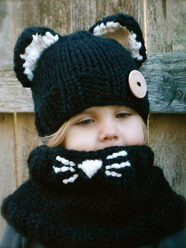 Handmade Cat Feature Scarf&Hat Accessories