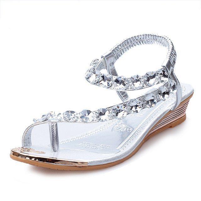 Rhinestone Sandals Shoes Women Summer Flip Flop Flat Sandals